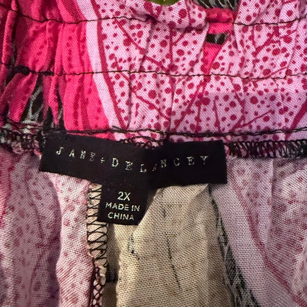 Jane + Delancey Tropical Print Pants 2X NEW - Picture 3 of 3